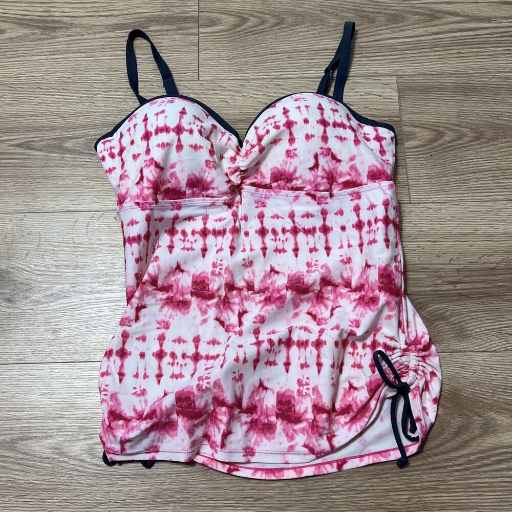 Free Country Women’s Pink Tie Dye Swim Top Underwire Size Large (12/14) (A29)